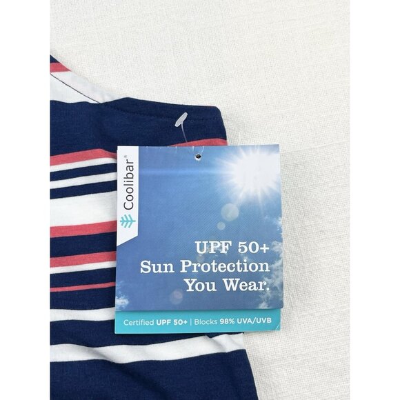 Coolibar‎ UPF 50+ Women's 2XL Oceanside Tank Dress Striped Beach Summer NWT - Picture 5 of 12